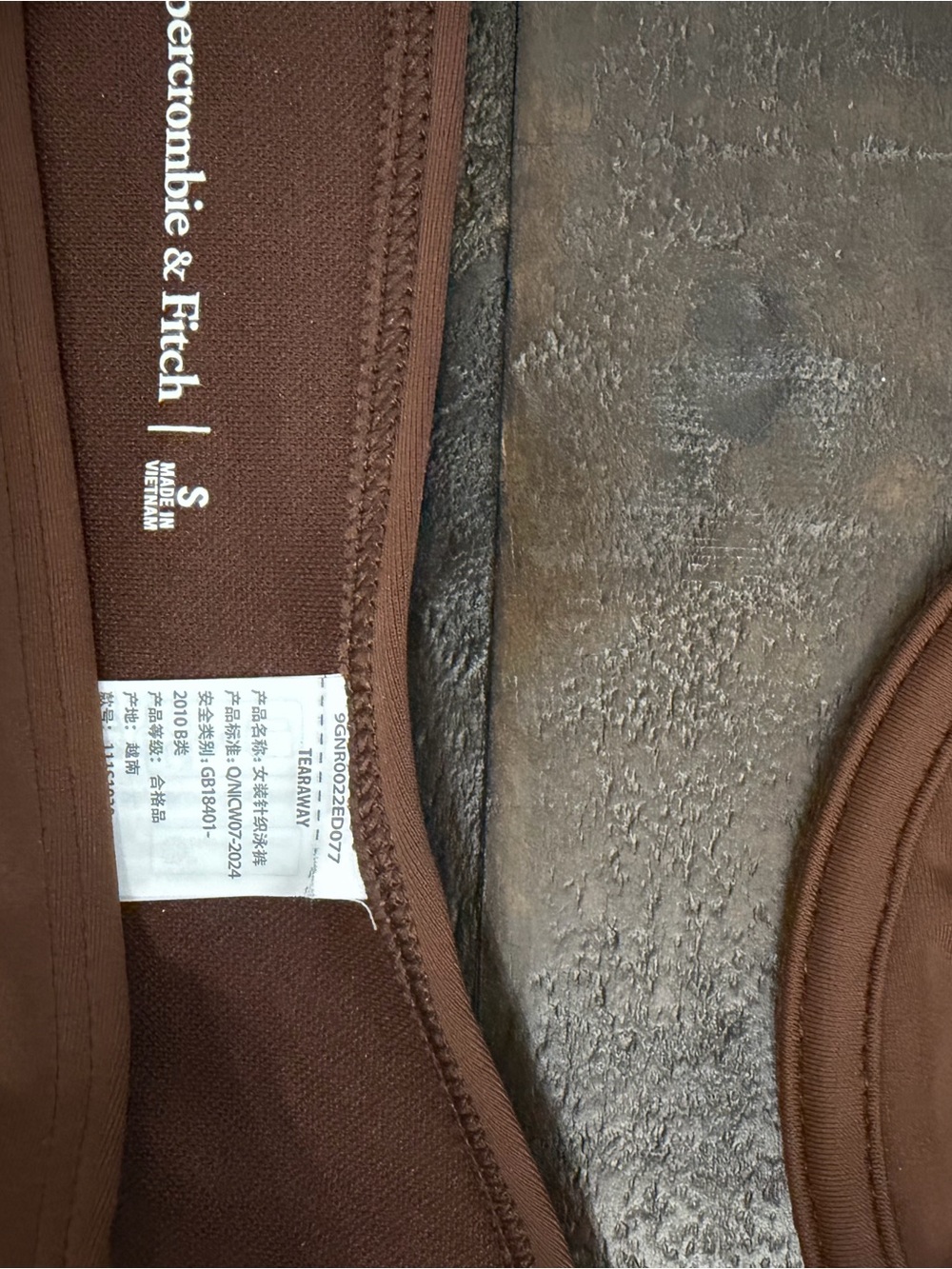 Abercrombie & Fitch Brown Bikini with Cream Accents-small - Picture 2 of 3